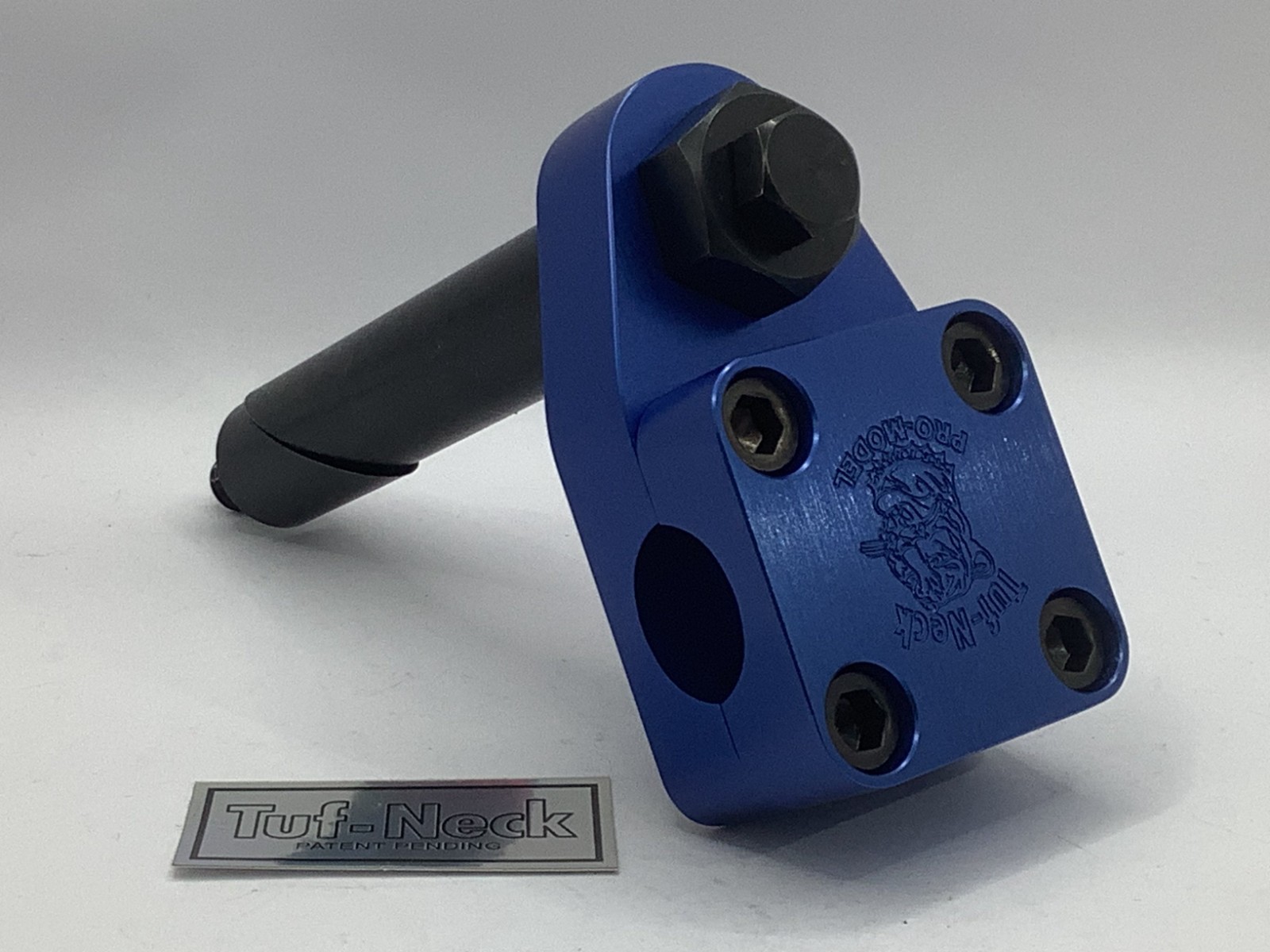 Blue 1″ Tuf-Neck Drunken Tiger Retro BMX Stem (20.6-21.1mm).