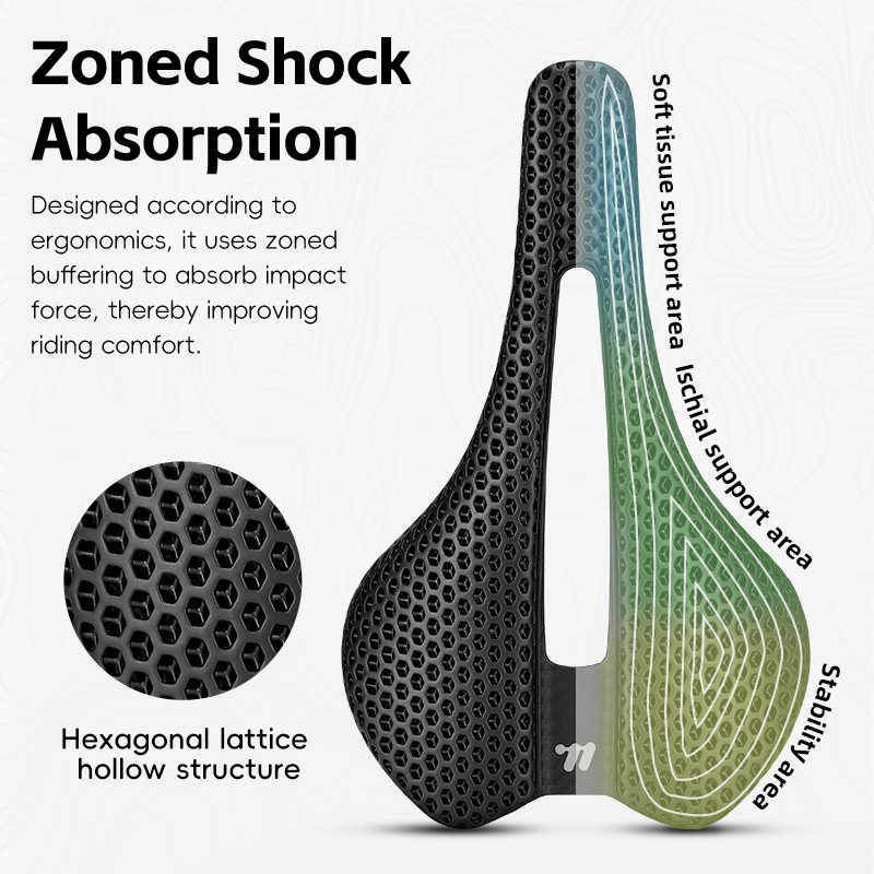 WEST BIKING 3D Printed Nylon Bicycle Saddle Hollow Bike Titanium Seat Bow Saddle