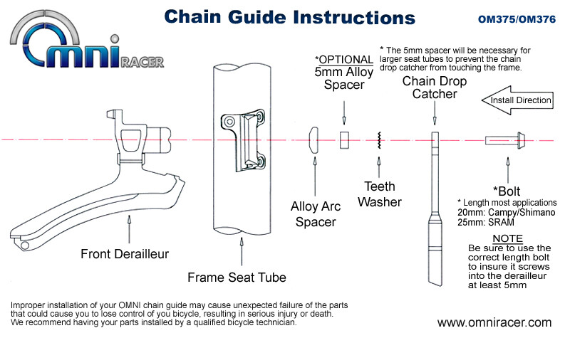 OMNI Racer WORLDS LIGHTEST Chain Catcher Guide: Fits Dura Ace Ultegra Sram: GOLD