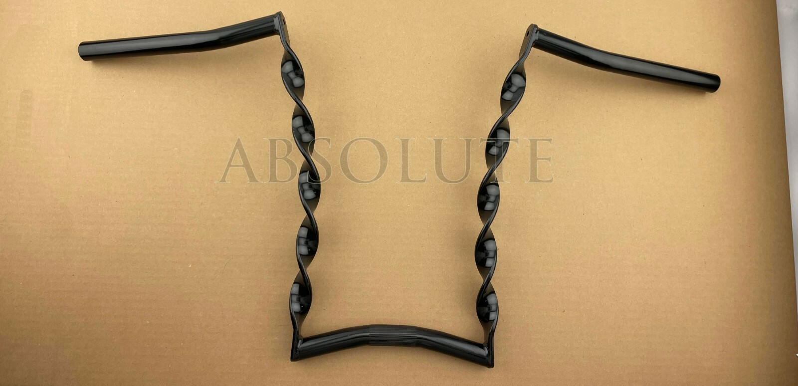 15″ LONG VINTAGE LOWRIDER CURVED FLAT TWISTED STEEL HANDLEBAR 25.4MM IN BLACK.