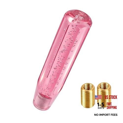 1 PC Car Shift Knob, 1.89 x 5.91 Inches Crystal Pink Acrylic Gear Shift Knob,