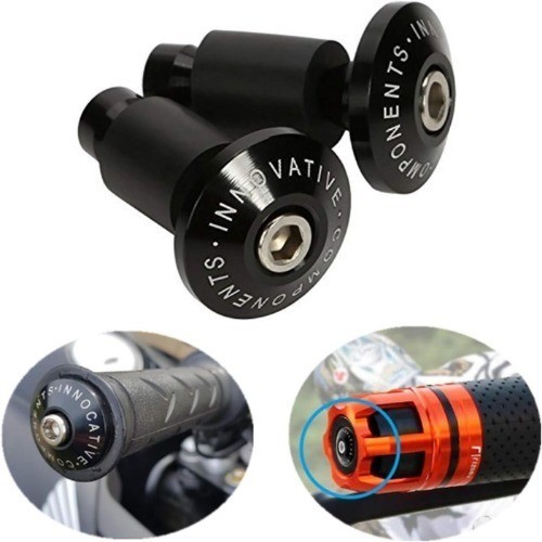 Universal Motorcycle Street Bike 7/8″ Handlebar Grips Bar End Plugs (Black)