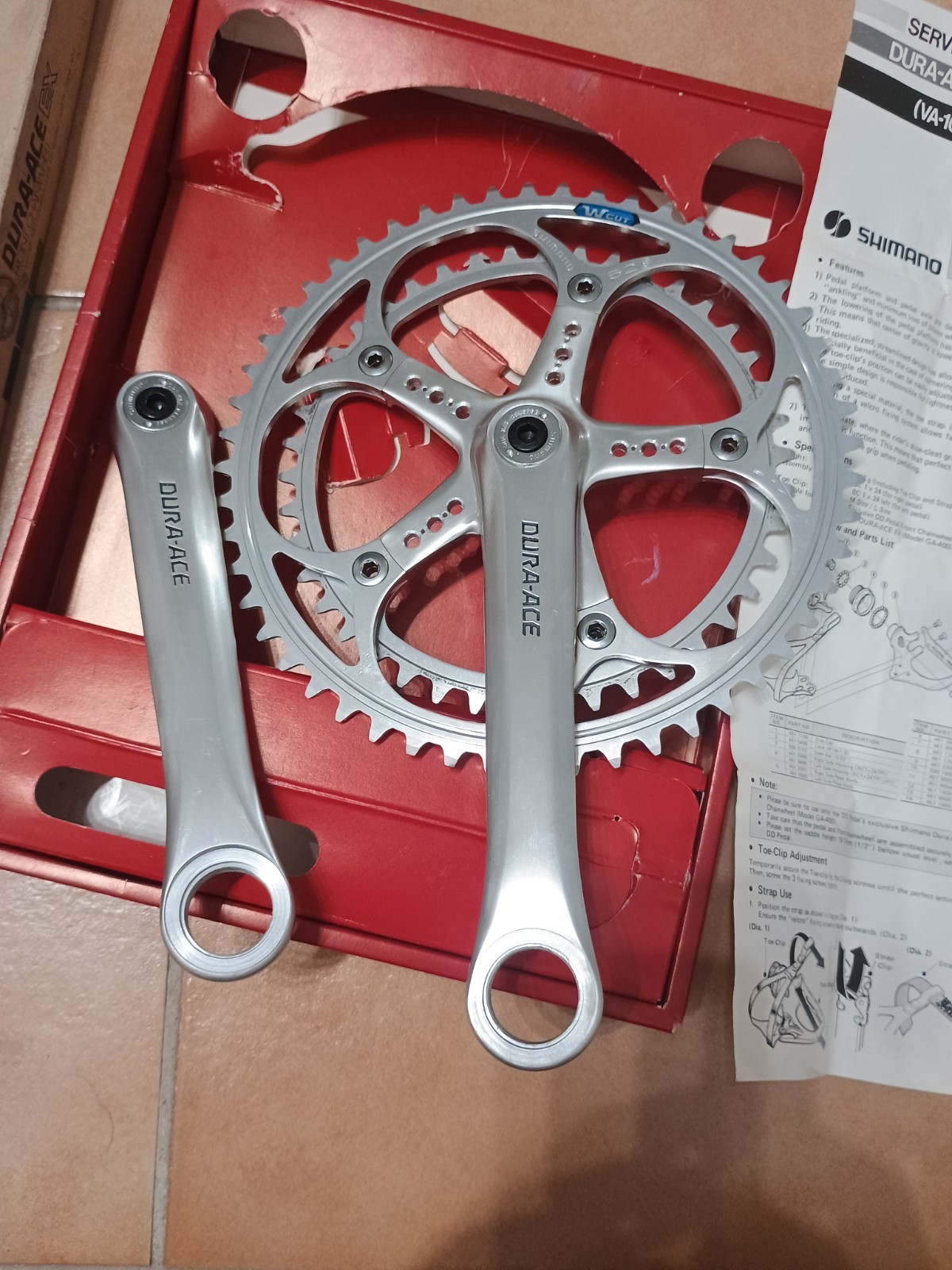 Nos Nib Vintage Crankset Shimano Dura Ace EX W Cut mm 170 Crankset 52/42