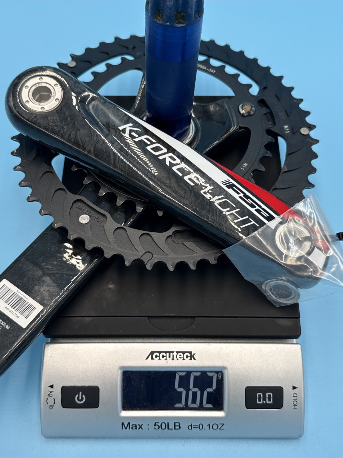 FSA K-Force Light 170mm Carbon Fiber 50/34 Compact Crank 386EVO PF30 BBright