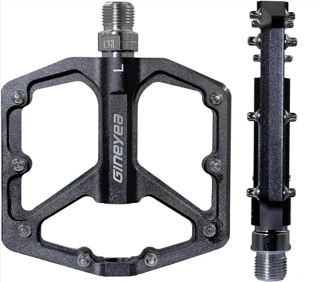 Gineyea Mountain / BMX Bike Pedals, Aluminum Alloy, 3 Sealed Bearings, Black
