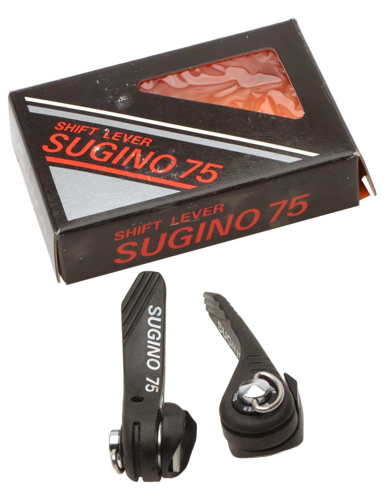 Sugino 75 Power Shifter Ratchet Downtube Shift Levers w/ Cables Black NOS