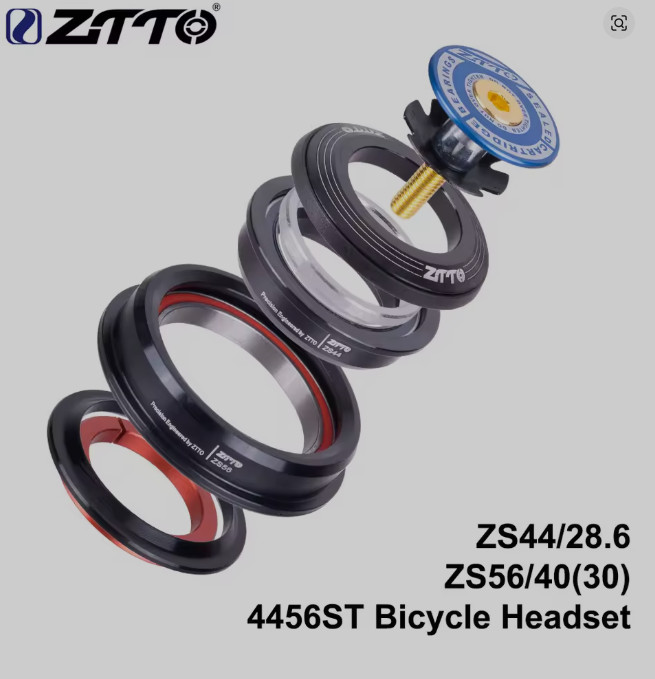 ZTTO Bicycle Internal Headset 44mm 56mm MTB Threadless Sealed Bearing 45 Degree