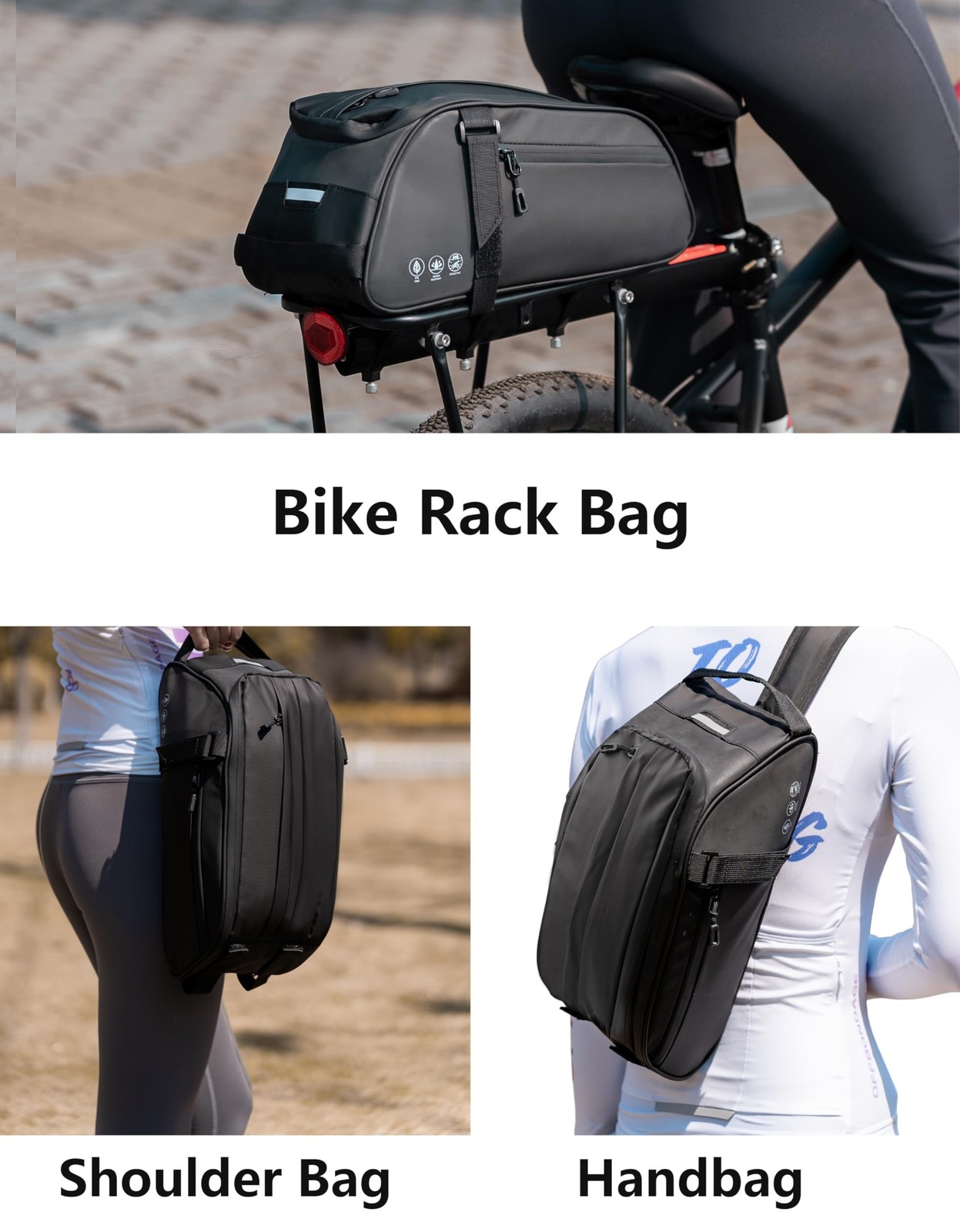 Bike Rack Bag, Reflective Waterproof Bike Bags for Bicycles Rear Rack, 8L Bik…