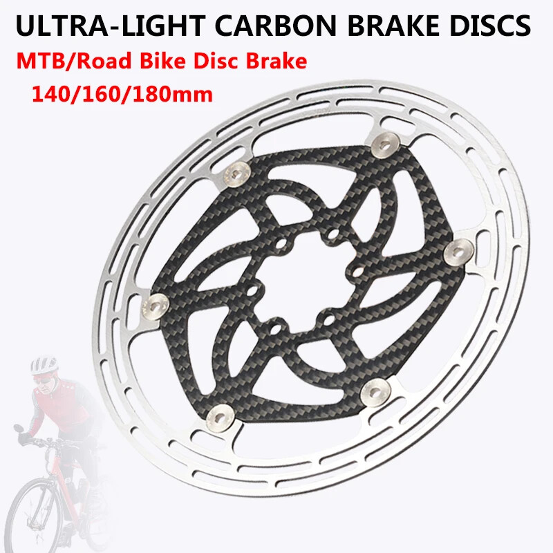 Carbon Fiber MTB Road Bicycle Disc Brake Rotor 6 Bolts 140mm 160mm 180mm