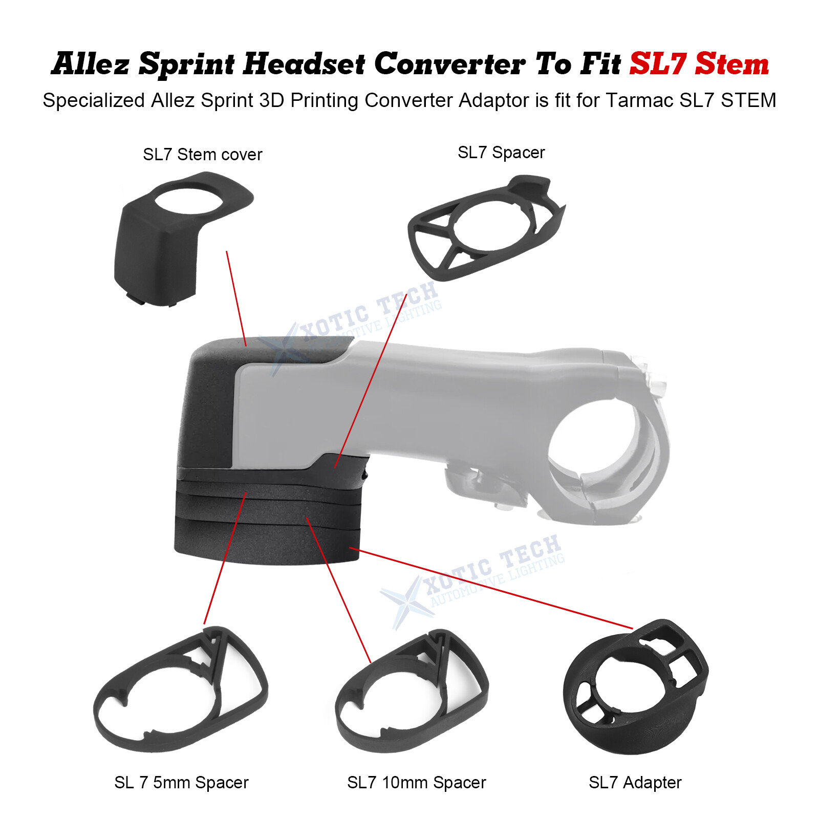 Headset Converter Stem Spacer Compatible w/ Specialized Allez Sprint Tarmac SL7