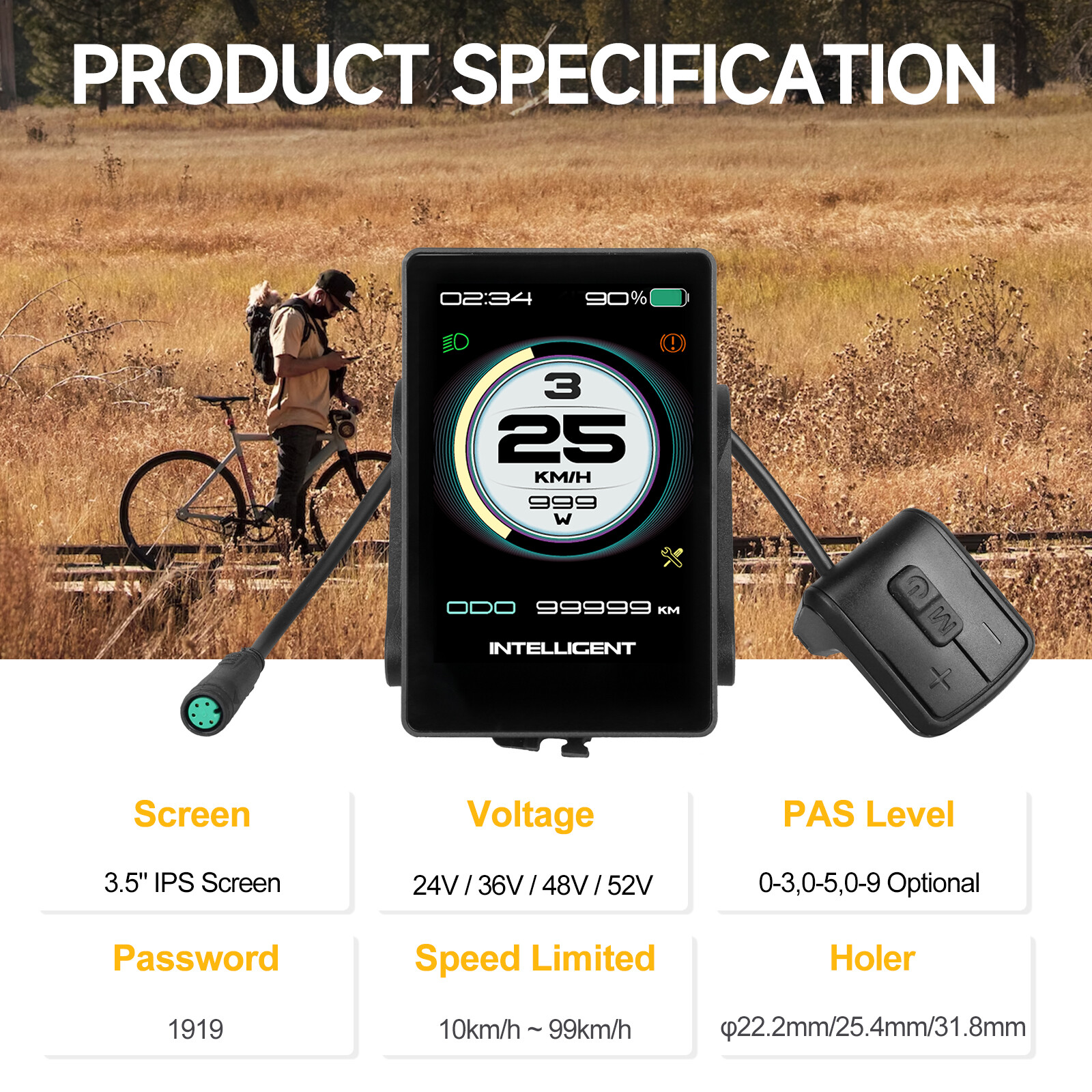 Electric Bike Multi Display EKD01 P860ML UART for Bafang BBS HD Mid Drive Motor