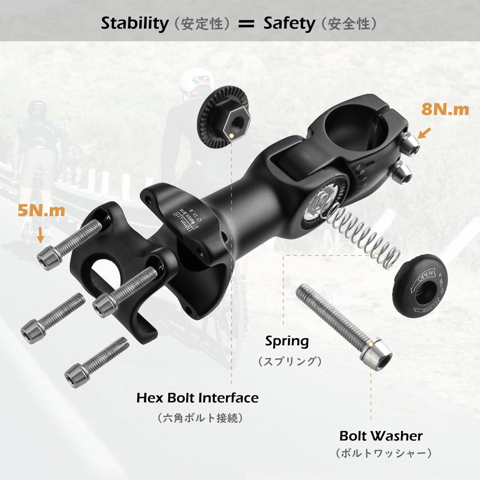Adjustable Bike Stem 25.4/31.8mm Riser Extender 90/110/130/145mm for MTB/Road Cy