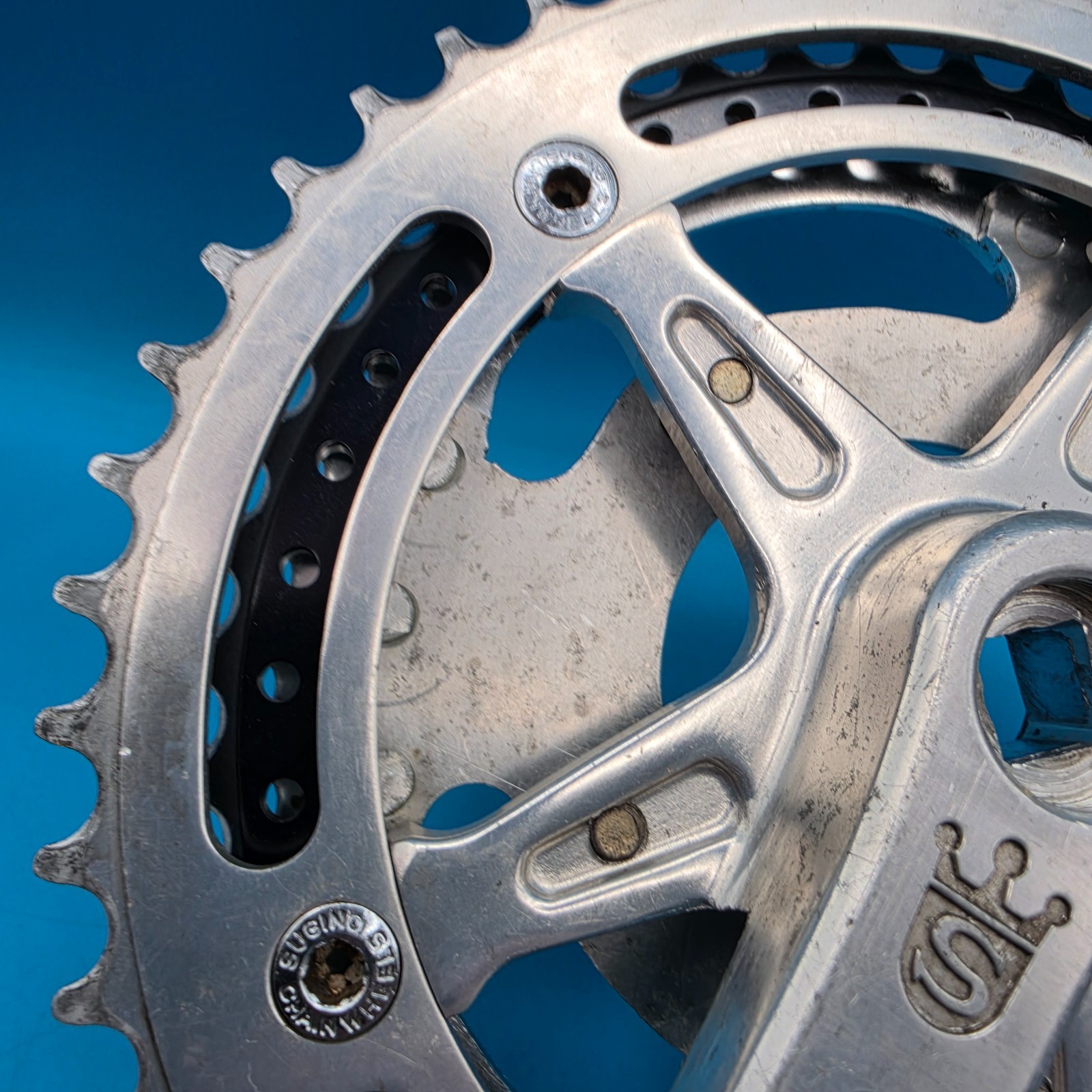 Vintage Sugino Mighty Competition Triple Square Taper Crankset 171mm 47/42/40t