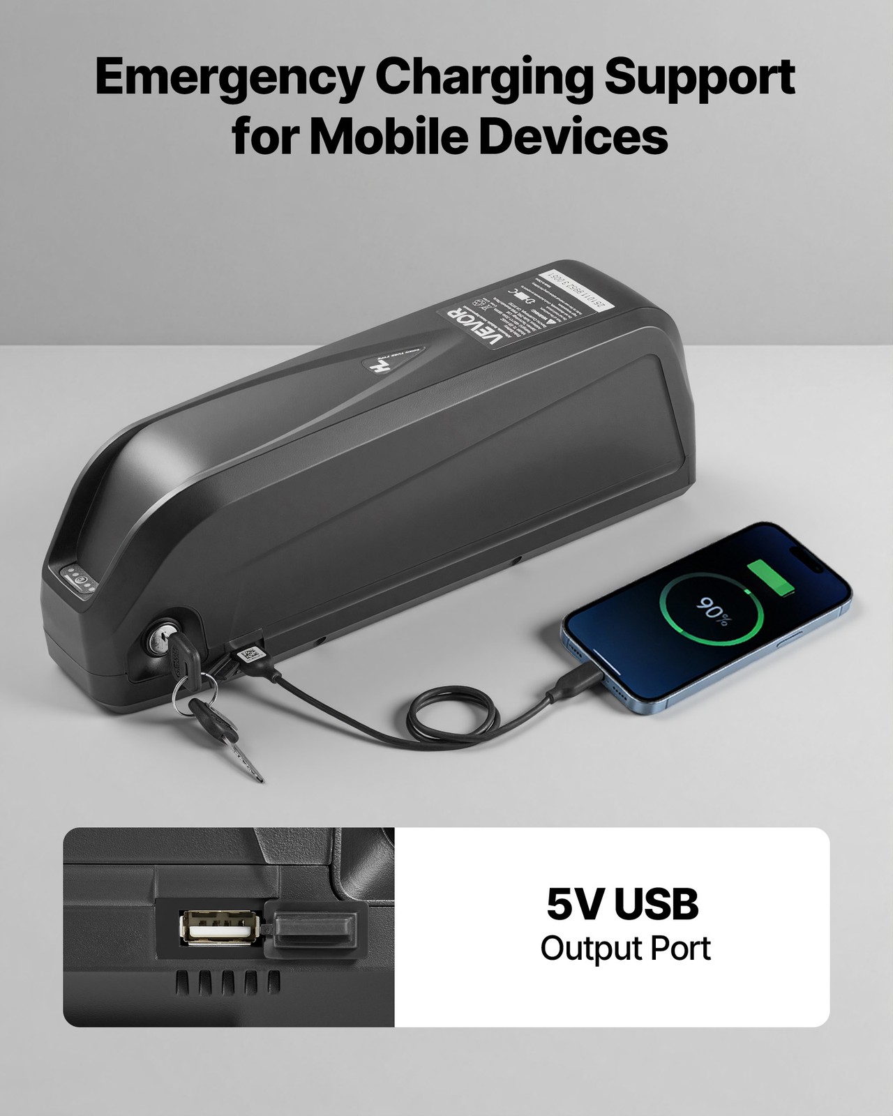 VEVOR Ebike Battery Electric Bike Lithium Battery 48V 20Ah for 1500W Motor BMS