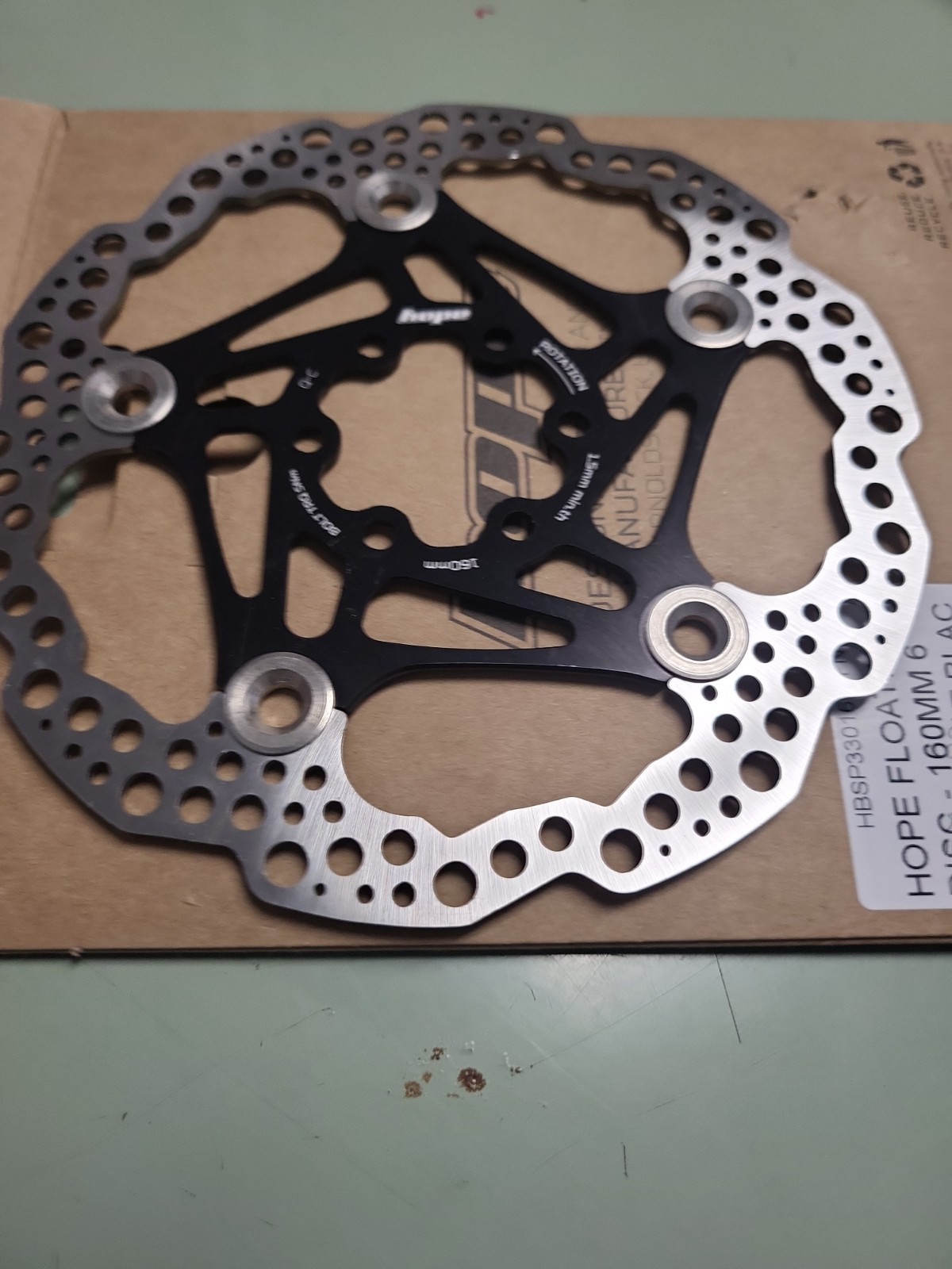 Hope Floating Disc Rotor 160mm Black Free USA Shipping Brand New