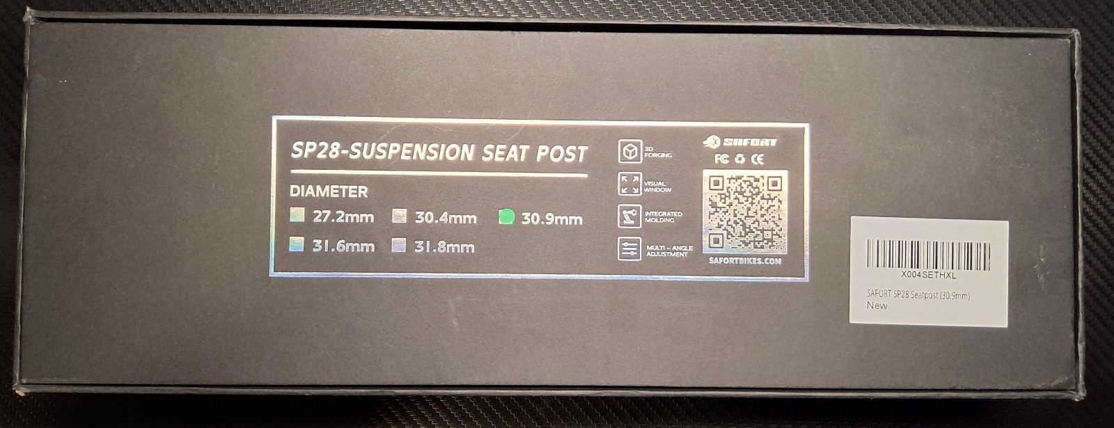 SAFORT USS-SP28 Suspension Seatpost, 30.9mm Tube Diameter, Adjustable Tension