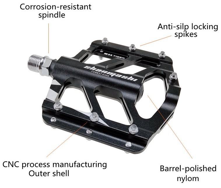 CNC Aluminum Road MTB Folding Bike Bicycle Pedal Flat Pedals Bearing Tiger