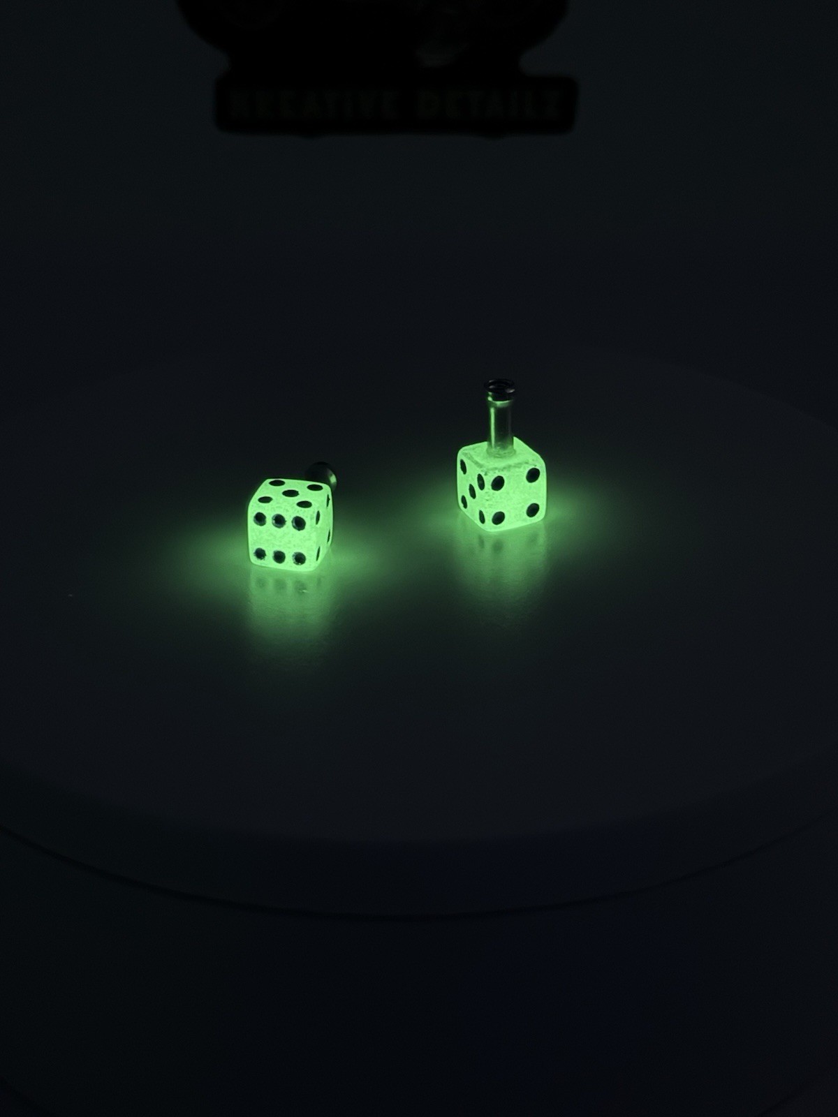 Resin Dice Brake Cable Ends Glow In The Dark For BMX & Other Bikes K113