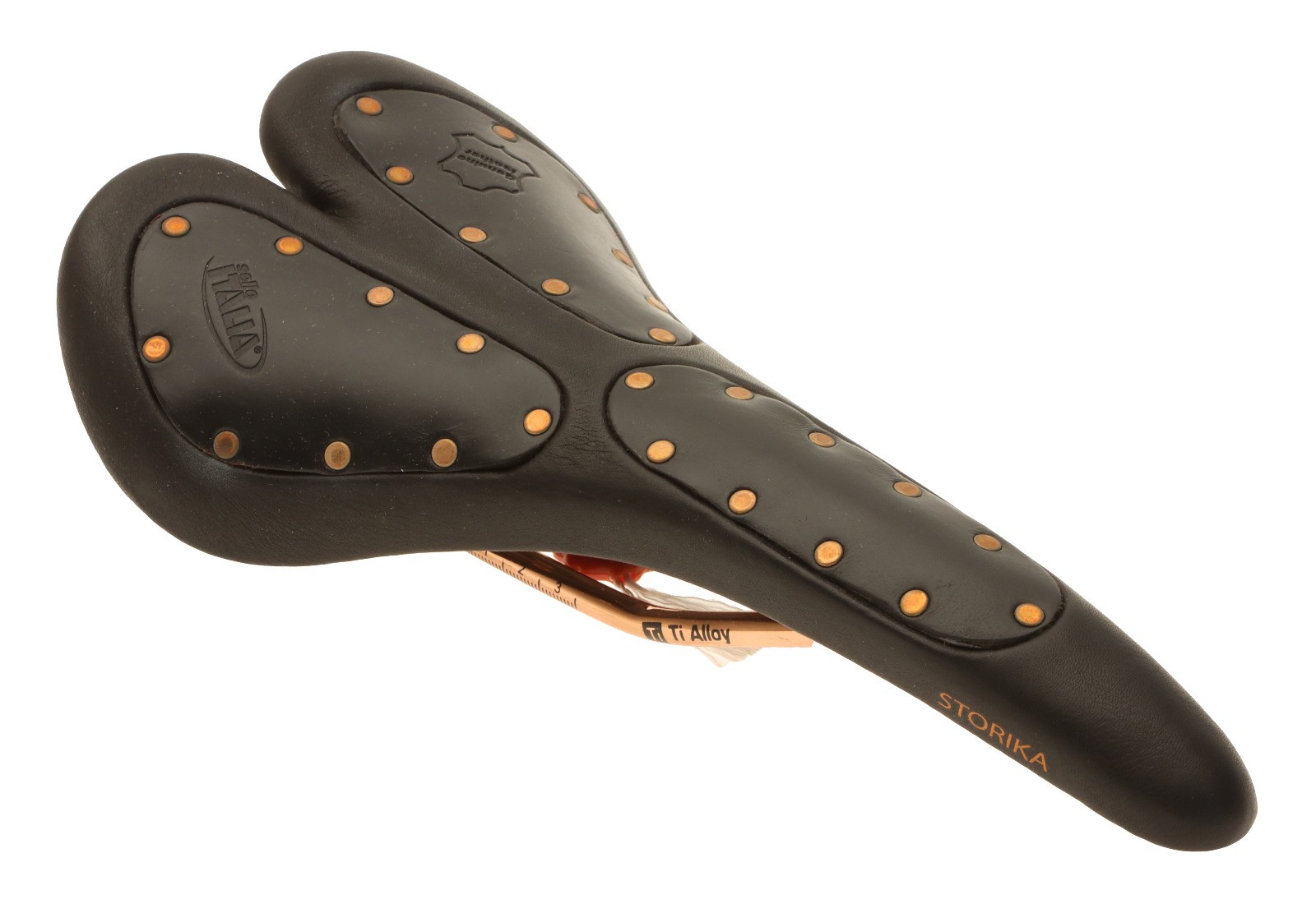 Selle Italia Storika Saddle Ti Alloy Rail Black Leather Copper Rivet NOS NIB NEW