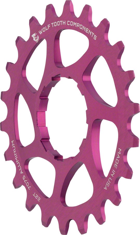Wolf Tooth Components Single Speed Aluminum Cog: 22T, Purple
