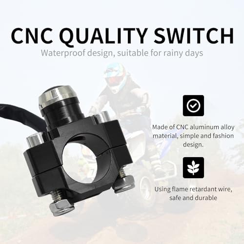 CNC Aluminum 7/8″ Motorcycle Handlebar Control Horn Start Switch Button