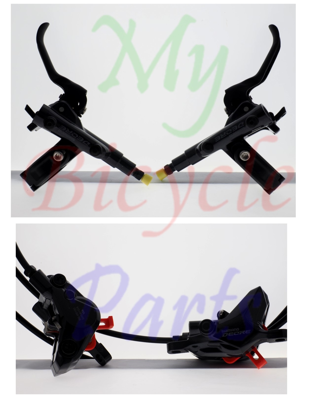Shimano Deore BL-M6100 BR-M6100 2 Piston Disc Brake F:100cm R:170cm Resin Pad
