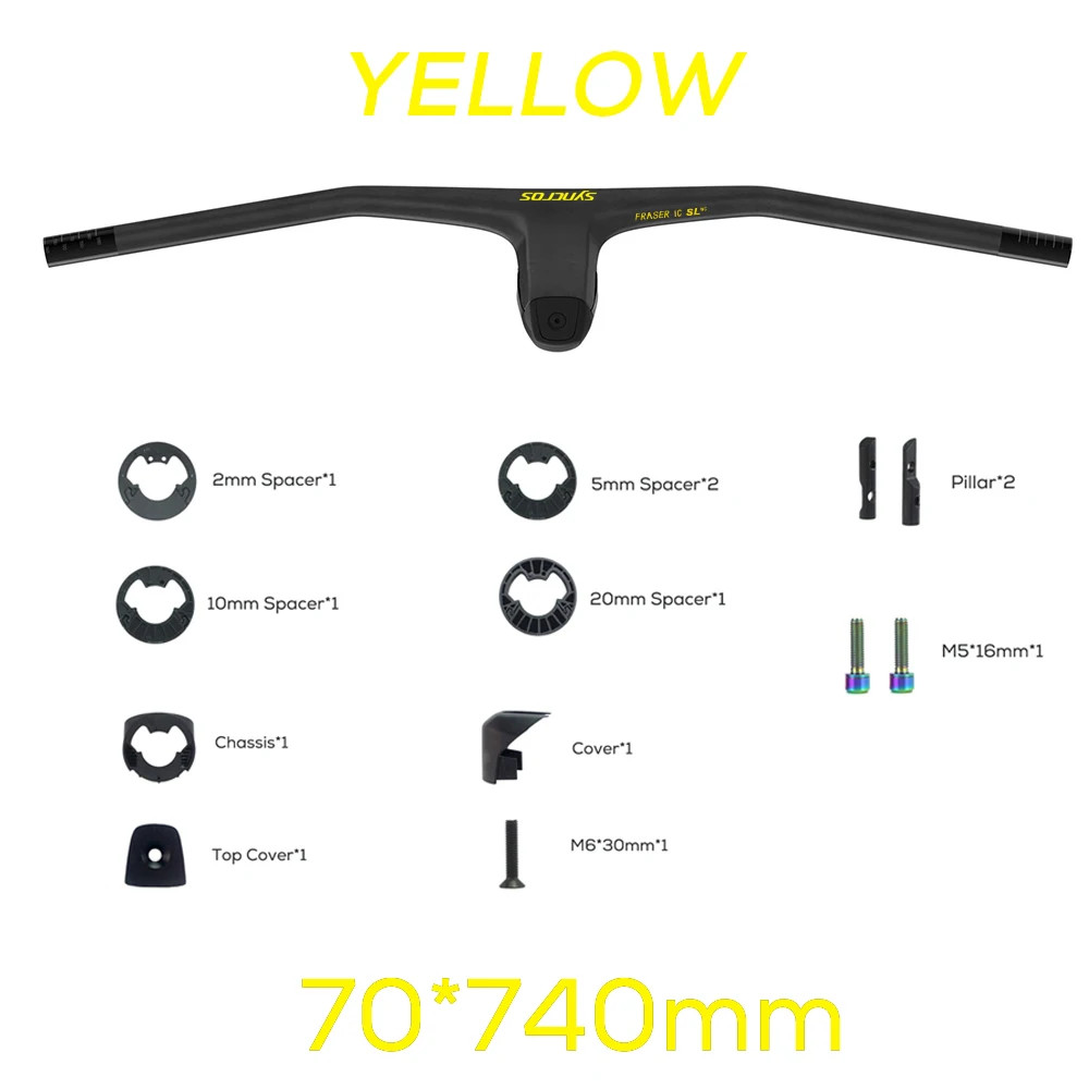 MTB Handlebar 740MM -20 Degree Full Carbon Fiber Integrated Cockpit Handlebar