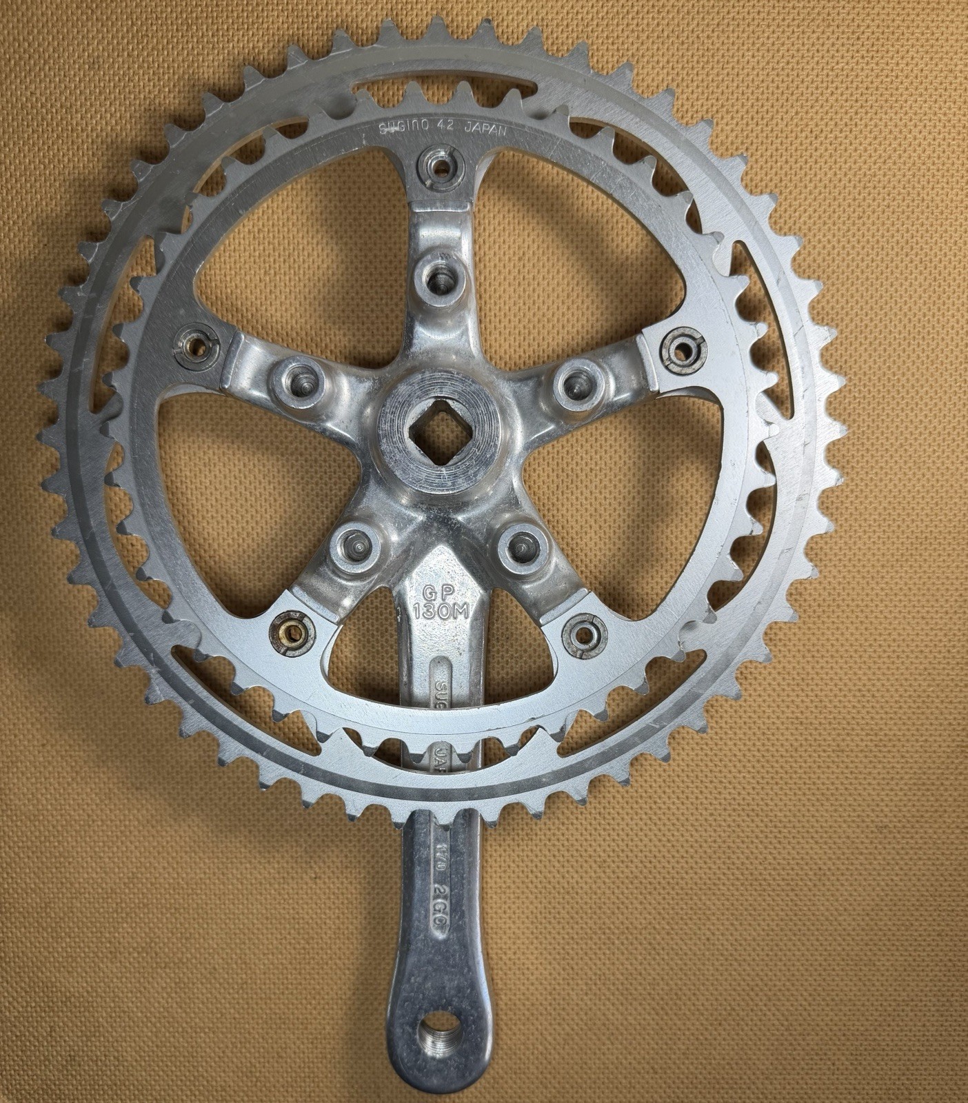 Vintage Sugino VP 130 Double Crankset – 52/42T – 170mm