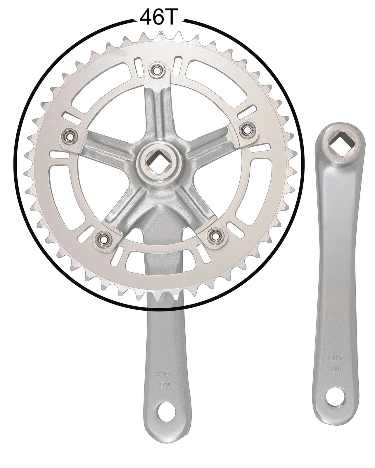 Urban Folding Bicycle Crankset Single Speed 46T 130BCD Crank Arms Set Silver