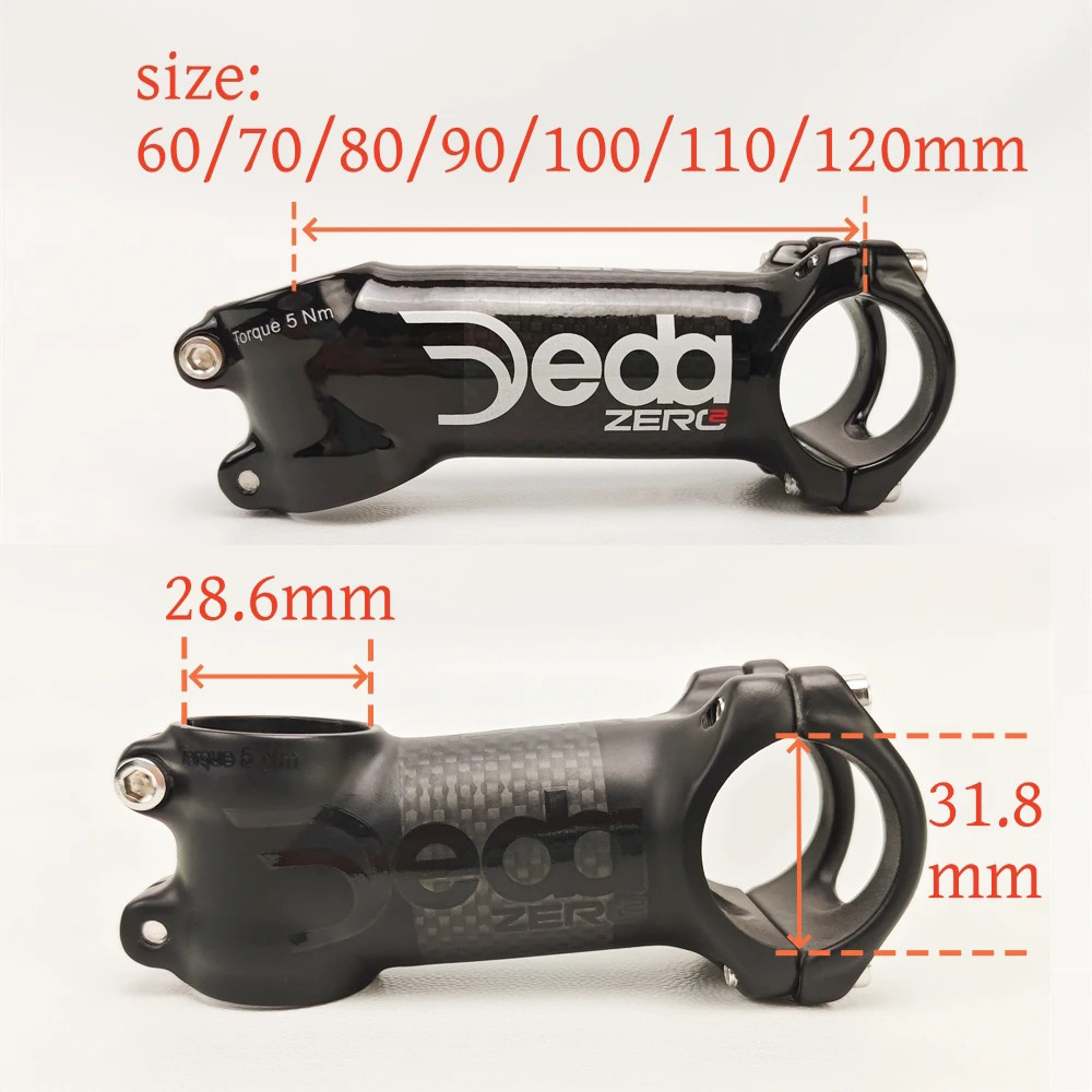 Carbon Road MTB Bicycle Stem 31.8*60-120mm 6/17 Degrees Angle Bike Parts