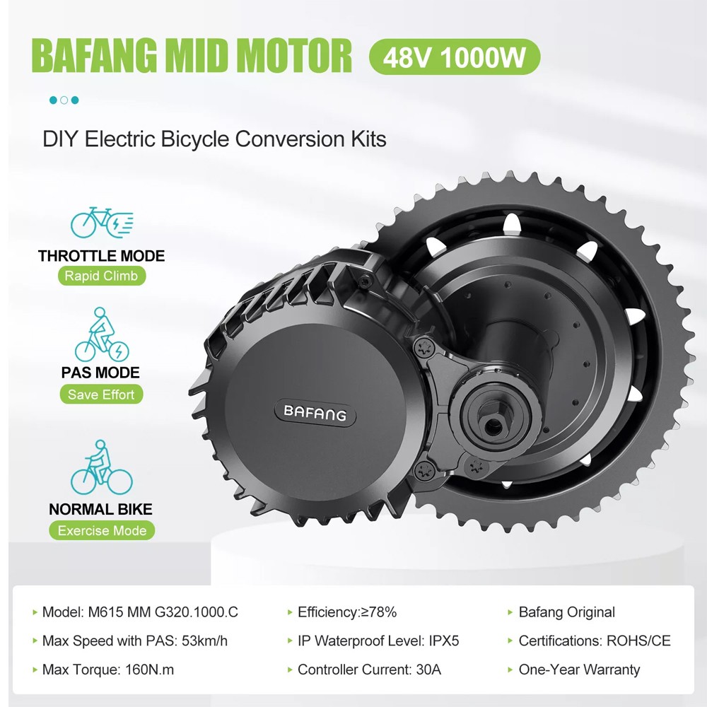 48V1000W68-120MM BBSHD BAFANG Ebike Drive Mid Drive Motor Kit Conversion Kits
