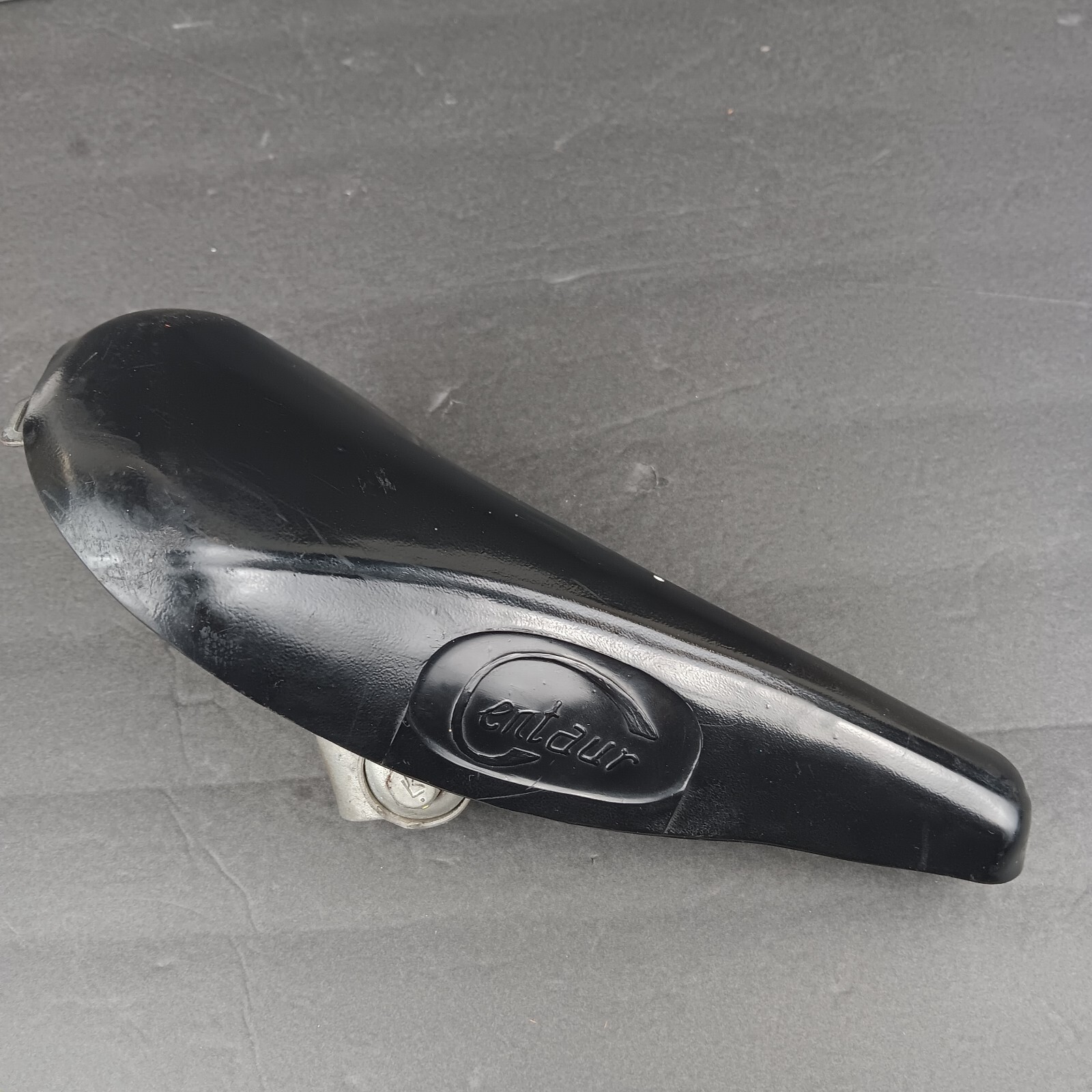 Vintage Centaur Italy Spring Bicycle Seat 10.25″×5.75″ Inches Black Vinyl Rubber
