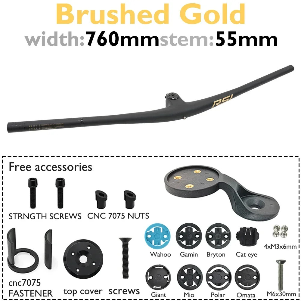Full Carbon MTB Integrated Bicycle Handlebar 0 Degree 27.5mm Rise 760-800mm