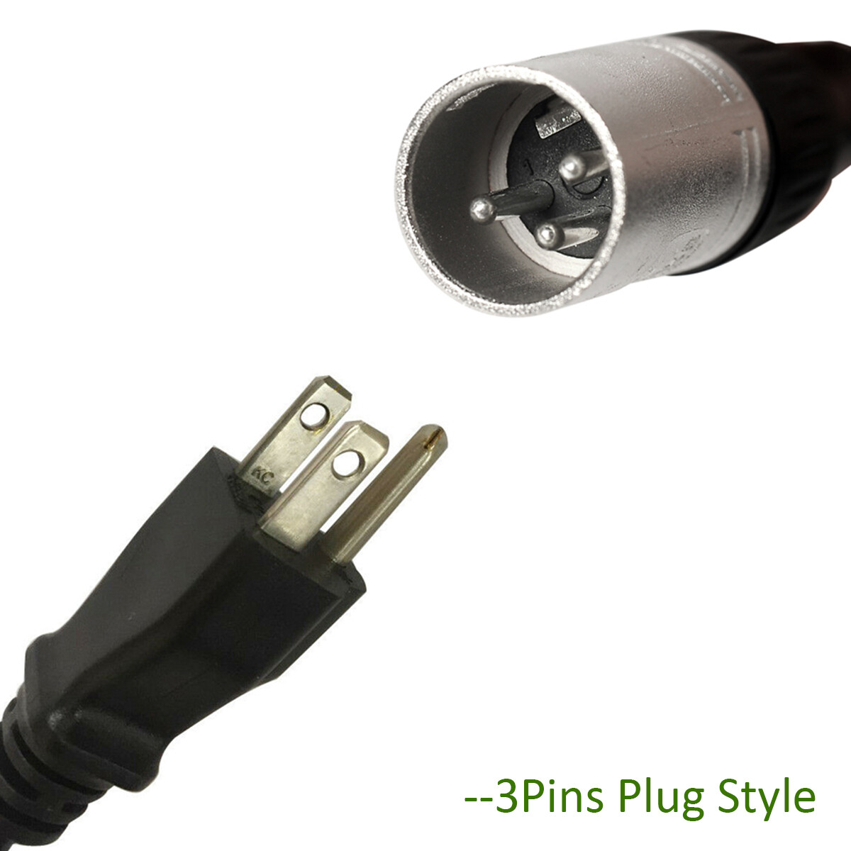 YOSE POWER Electric Bike Battery Charger Video XLR 3Pins DC2.1 Plug for 36V 48V