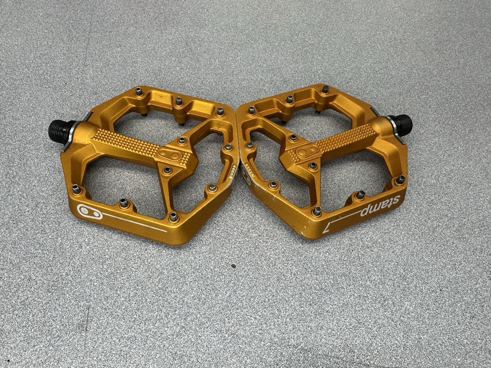 Crank Brothers Stamp 7 Small Platform MTB Pedals, Aluminum Orange
