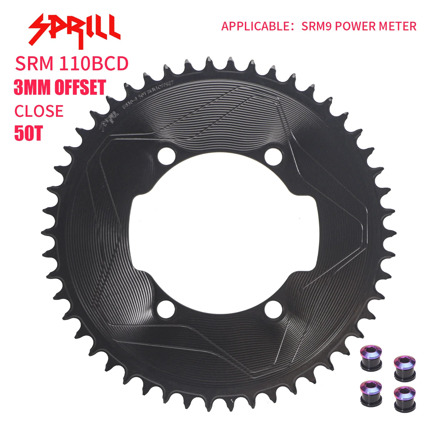 For SRM 9 Power Meter 3mm Offset Chainrings 110BCD FOR TT TRIATHLON Aero 56T-54T