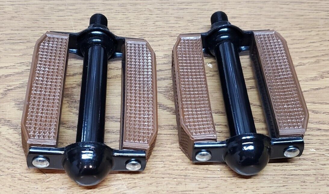 507 BLOCK PVC PEDALS 1/2 BROWN/BLACK , beach crusier bike, mountain bike pedals