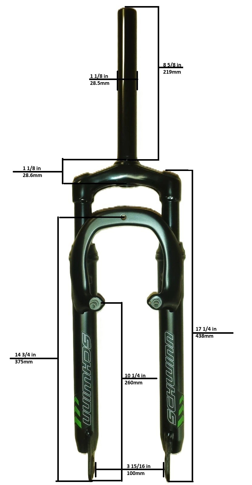 SCHWINN 26″ MOUNTAIN MATTE BLACK SUSPENSION FORK BIKE PARTS 439