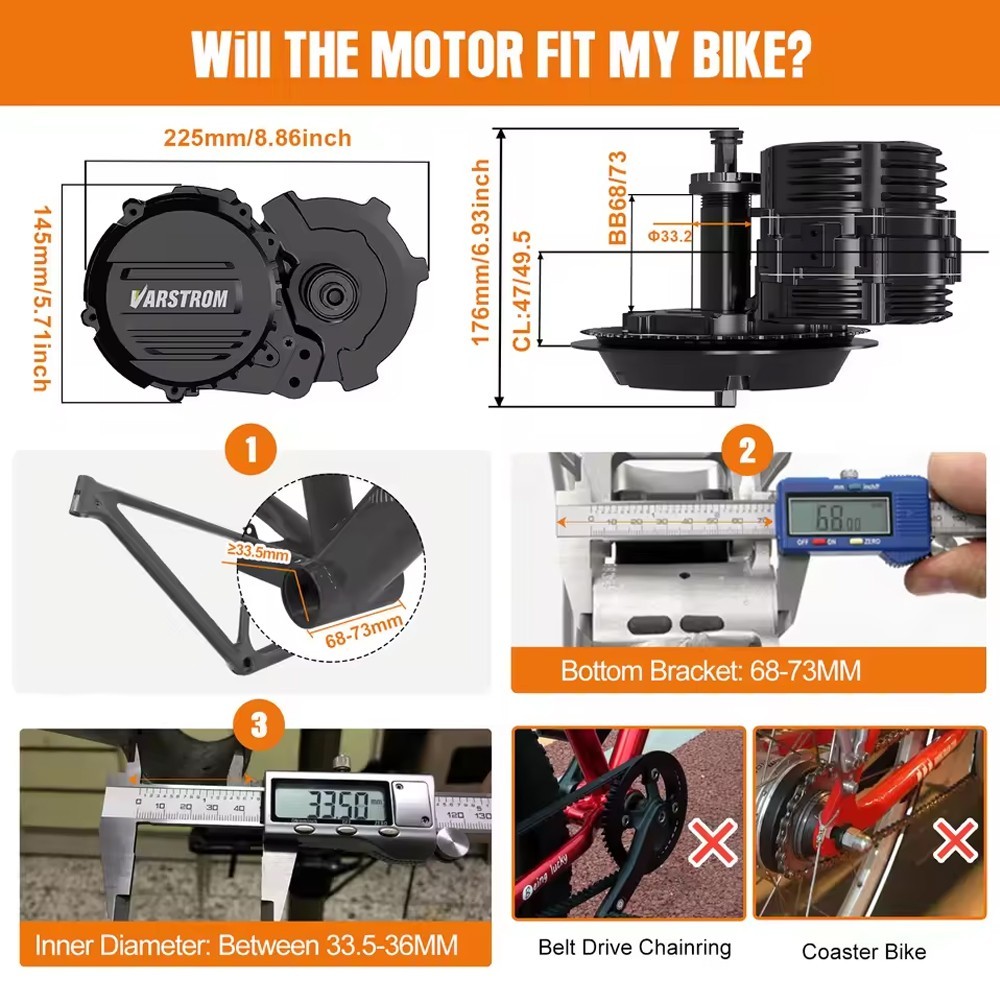 TSDZ16 48V1000W Mid Drive Motor-Upgrade Max 160N.m Torque Ebike Conversion Kits