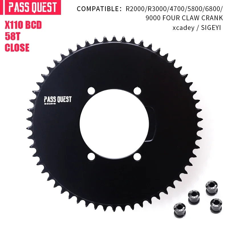 1X110 BCD Road Bike Single Chainring 4-bolt for AERO Axs Chain for SHIMANO 4700