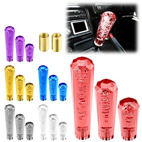 Shift Knob Stick Crystal Transparent Bubble Throw Gear Shifter 20cm Purple