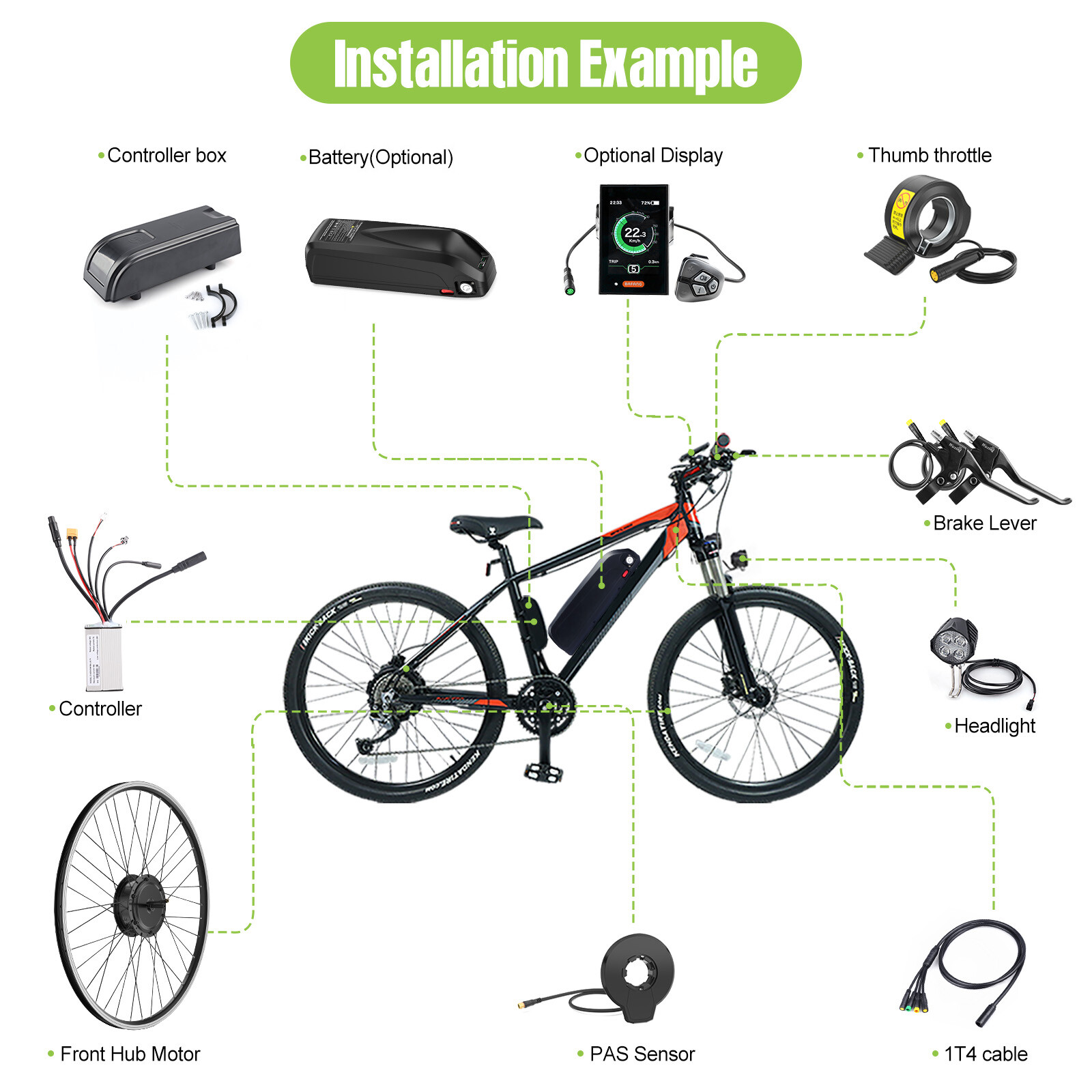 26″ 700C 48V 500W Bafang Bicycle Rear Hub Motor Conversion Kit Wheel Hub Motor
