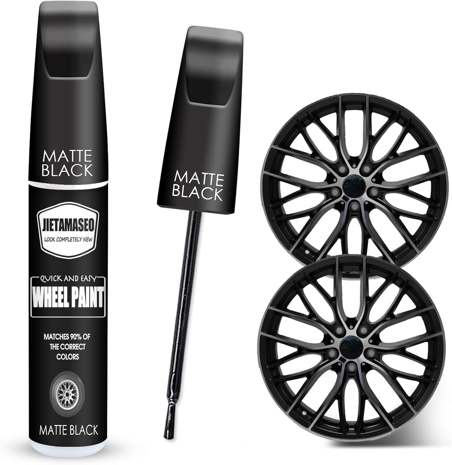 Matte Black Rim Touch Up Paint – Wheel Repair Kit Curb Rash, Quick And Easy