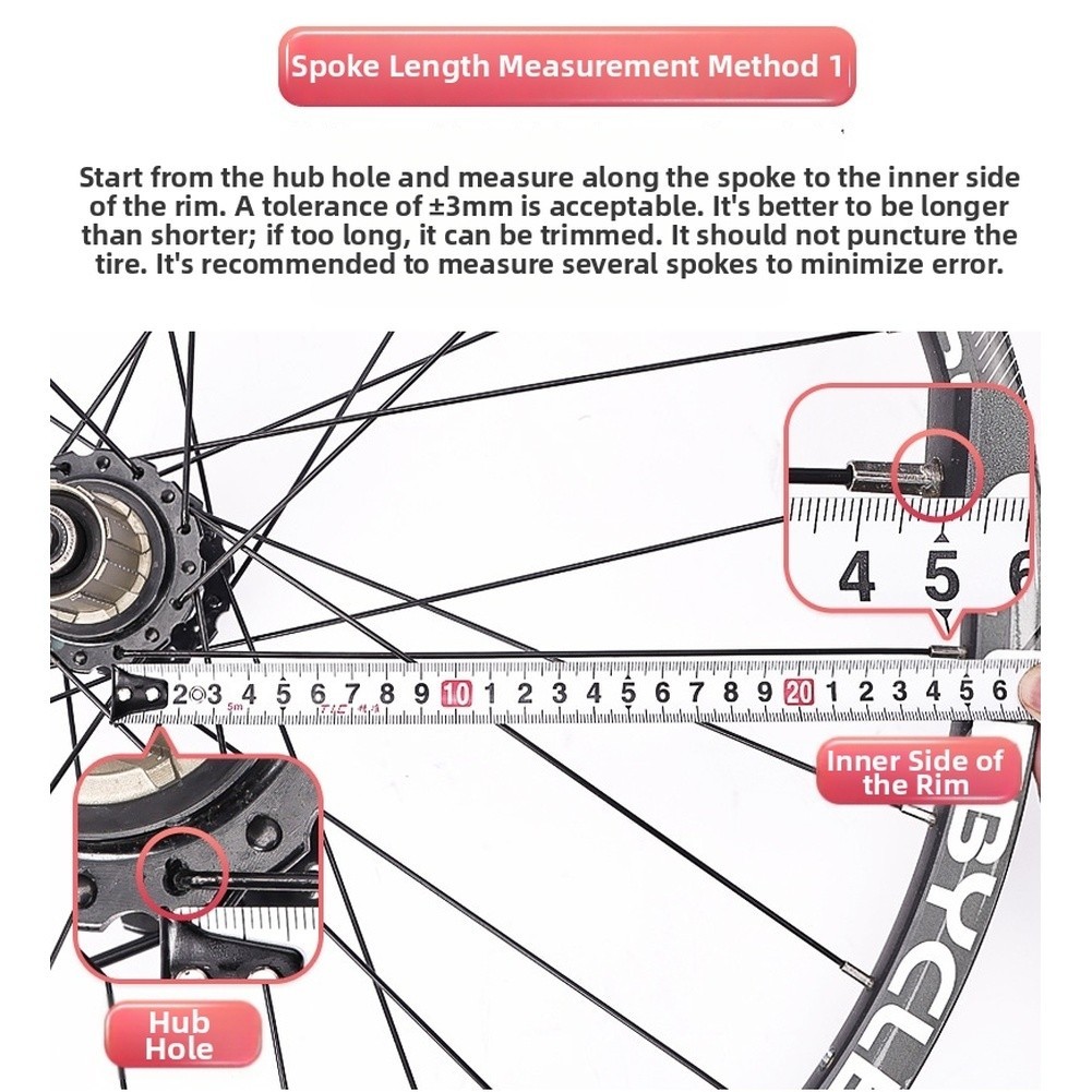 Stainless Steel Bike Spokes 254mm to 275mm with Spoke Nipples Set of 10