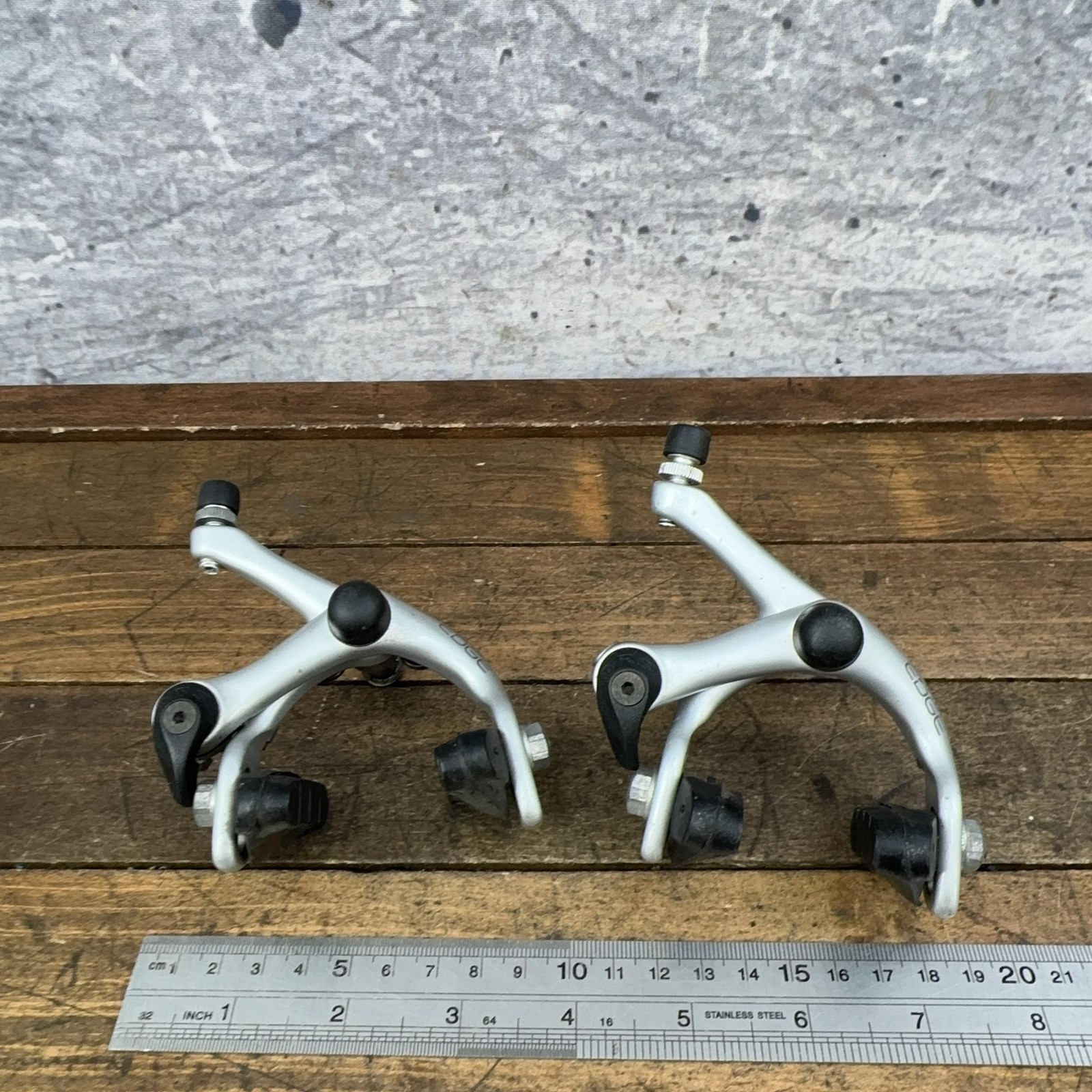 Vintage Dia-Compe EDGE FRS Caliper Brakes Set Silver Side Pull Road Bike Japan