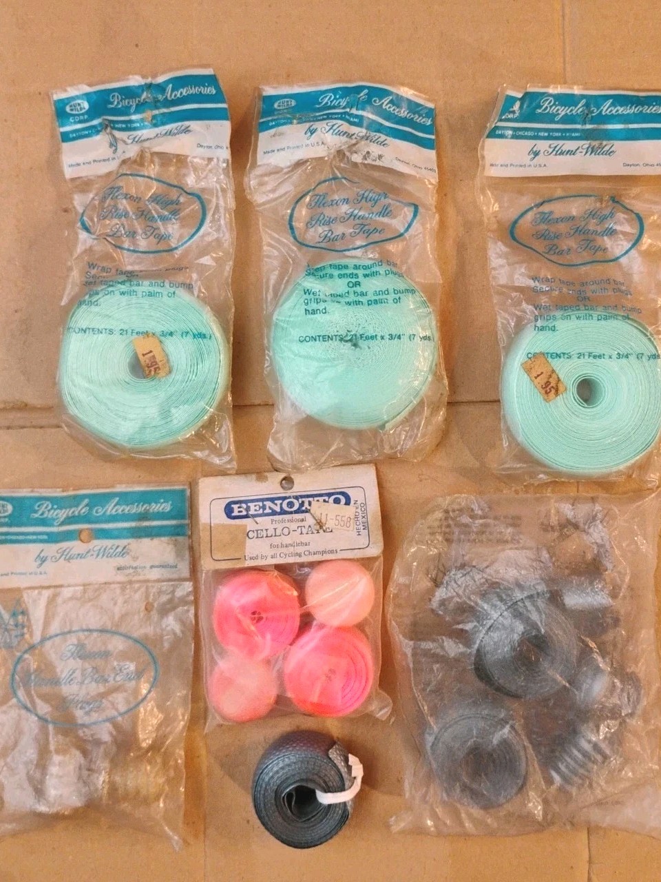 Handlebar Grips & Plugs Vintage Assorted Lot New-Old Stock, Bicycle Accessories