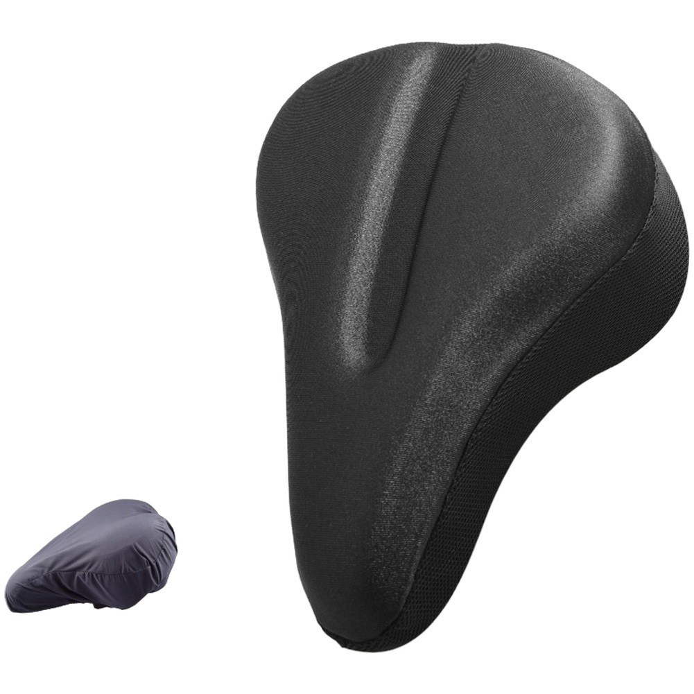 Thick Silicone Bicycle Seat Cover for MTB Road Fixie – 27cm x 24cm Black