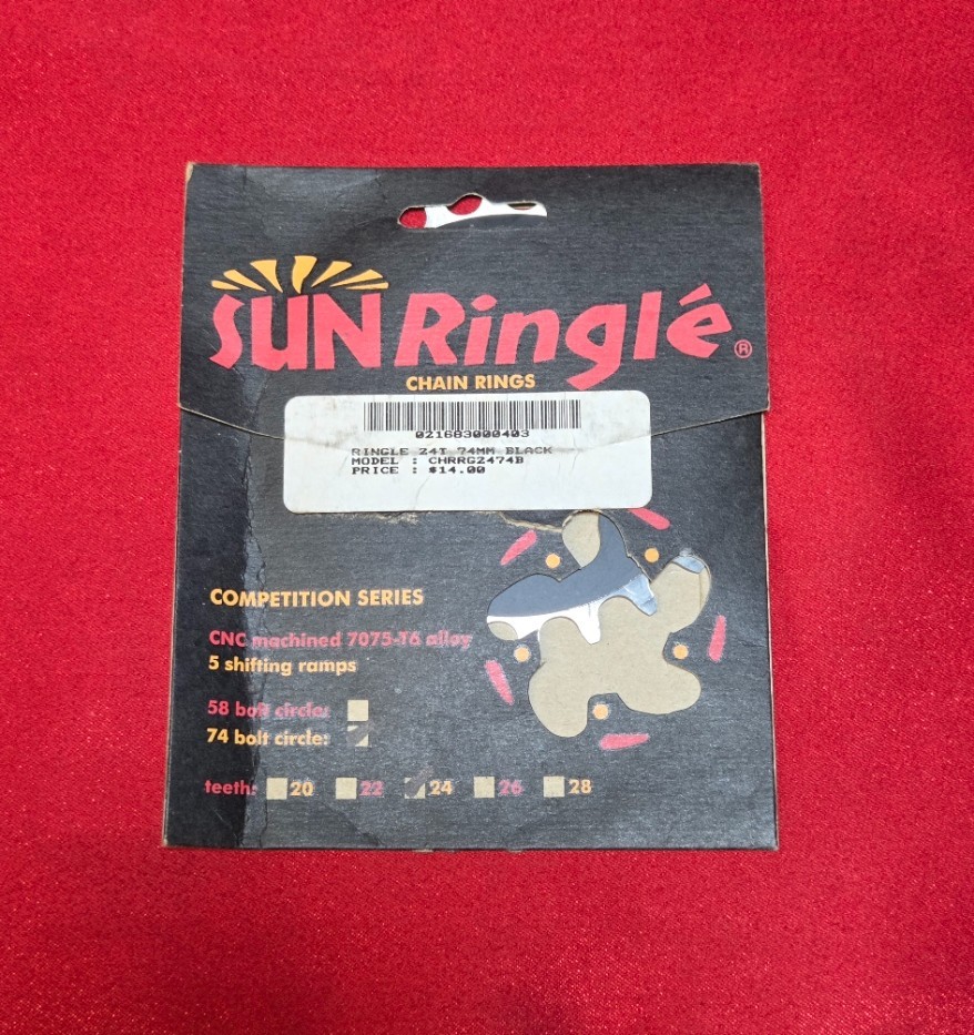 Sun Ringle CHRRG2474B, 24T Chainring 74mm 5-Arm 7075-T6 Aluminum-Zinc Alloy, NEW