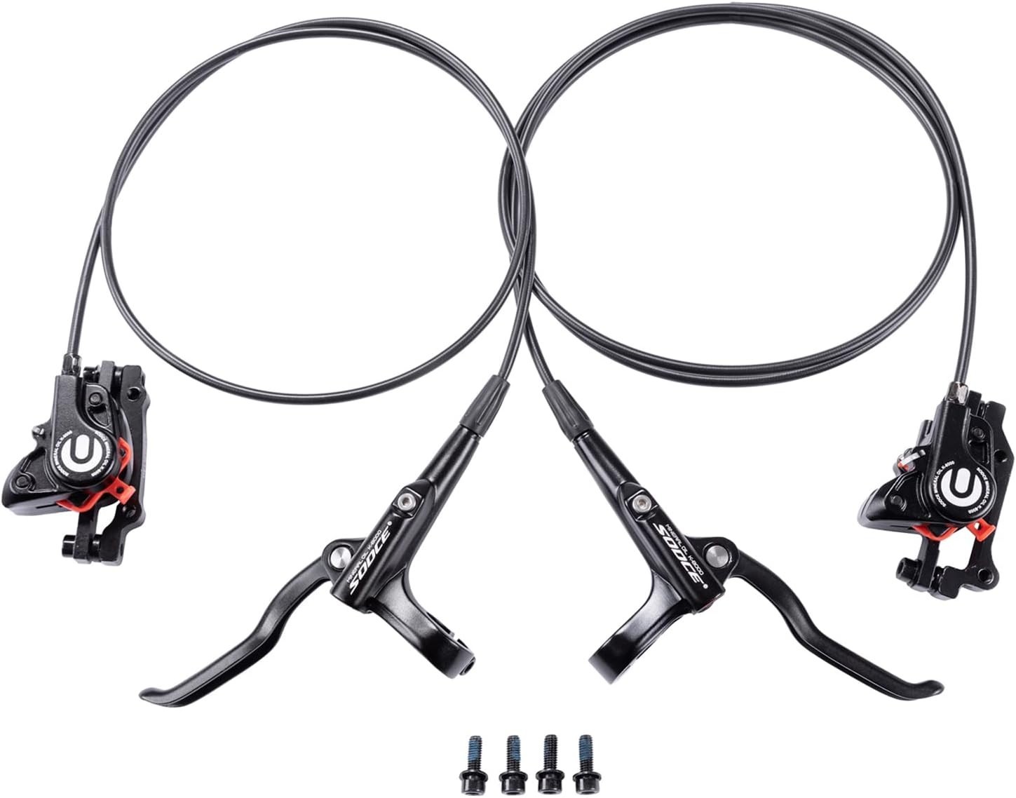Hydraulic Disc Brake Set for Mountain Bike Left Front 1000mm Right Rear 1700mm