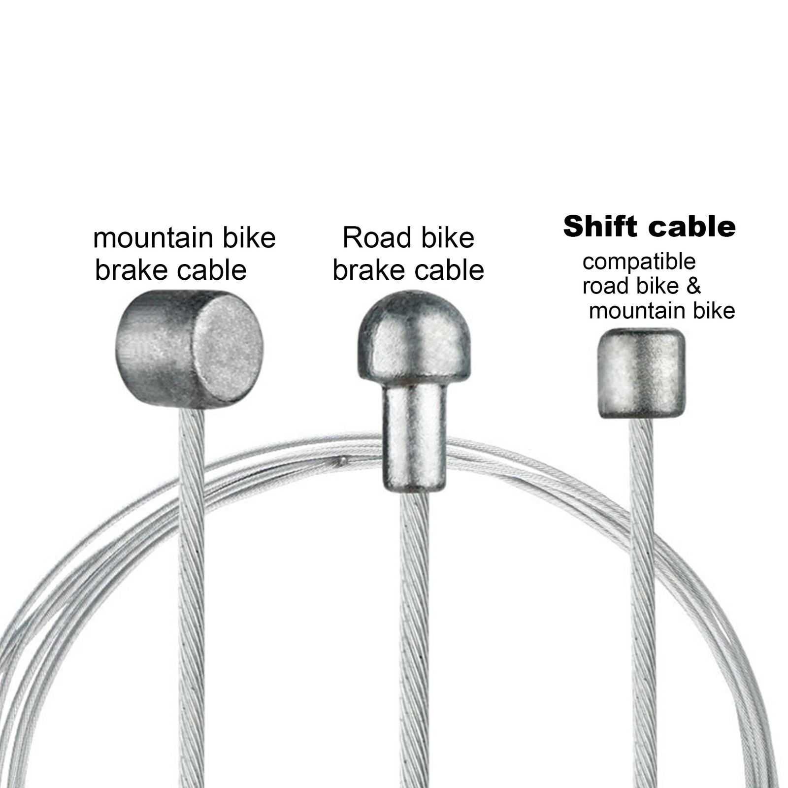 2Pcs/Set Universal Bike Brake & Gear Shift Cable，Stainless Steel Bicycle Cables